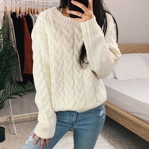 Ivory Chunky Knit Sweater